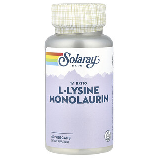 Solaray, L-賴氨酸月桂酸酯 1:1 比例，60 粒素食膠囊