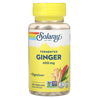 Solaray, 有機種植發酵薑，400 毫克，100 粒素食膠囊