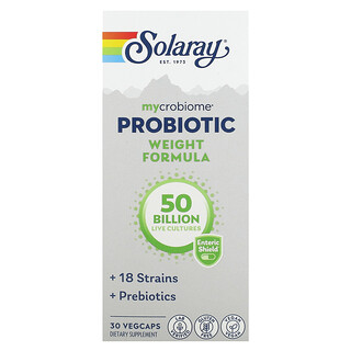 Solaray, 微生物組益生菌體重管理配方，500 億，30 粒腸溶素食膠囊