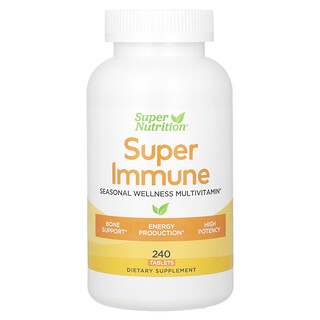 Super Nutrition, Super Immune，加強機體機體防禦力的多維生素含谷胱甘肽、優效維生素、礦物質和草本，240 片