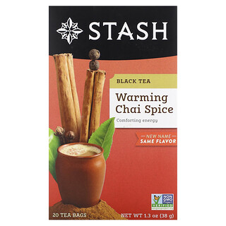 Stash Tea, 紅茶，溫暖印度茶香辛料，20 茶包，1.3 盎司（38 克）