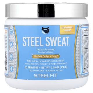 SteelFit USA, Steel Sweat™，代謝催化劑 + 能量，草莓芒果，5.29 盎司（150 克）