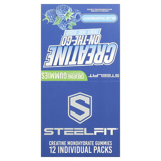 SteelFit USA, Creatine On-The-Go™，一水肌酸軟糖，藍樹莓味，12 包，每包 0.8 盎司（22 克）