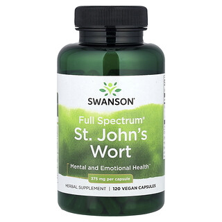 Swanson, Full Spectrum® 聖約翰草，375 毫克，120 粒全素膠囊