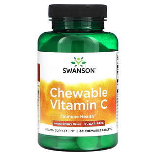 Swanson, 維生素 C 咀嚼片，無糖，天然櫻桃味，60 片咀嚼片