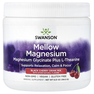 Swanson Vitamins, Mellow Magnesium Drink Mix, Black Cherry, 6.51 oz (184.5 g)