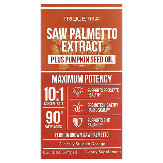 Triquetra Health, Saw Palmetto Extract Plus Pumpkin Seed Oil, 60 Softgels