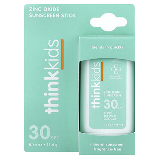 think, Thinkkids®, Zinc Oxide Sunscreen Stick, SPF 30, Fragrance Free, 0.64 oz (18.4 g)