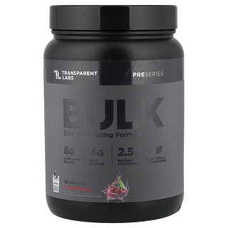 Transparent Labs, Pre Series, Bulk Elite Pre-Training Formula, Black Cherry, 1.38 lbs (627 g)