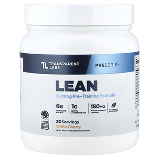 Transparent Labs, Pre Series, Lean Cutting Pre-Training Formula, White Cherry, 0.91 lbs (411 g)