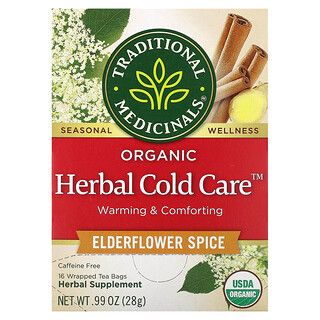 Traditional Medicinals, Gypsy Cold Care，接骨木花香辛料，無咖啡萃取，16 獨立茶包，0.99 盎司（28 克）