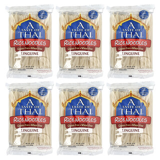A Taste Of Thai, Rice Noodles, Linguine, 6 Bags, 16 oz (454 g) Each