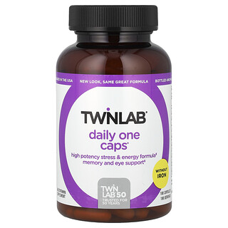 Twinlab, Daily One Caps，無鐵，180 粒膠囊