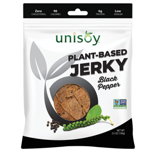 Unisoy, 植物基牛肉乾，黑胡椒味，3.5 盎司（100 克）