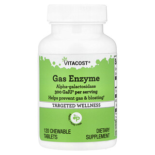 Vitacost, Gas Enzyme, 120 Chewable Tablets (5 mg per Tablet)