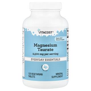 Vitacost, Everyday Essentials, Magnesium Taurate, 120 Vegetarian Tablets (1,250 mg per Tablet)