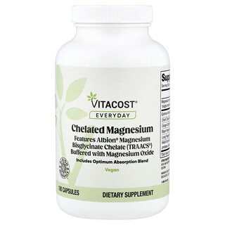 Vitacost, Everyday, Chelated Magnesium, 180 Capsules