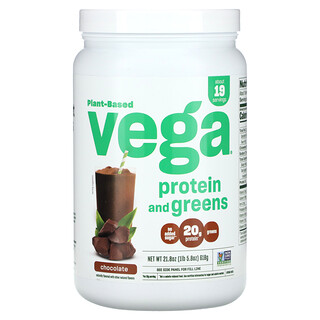 Vega, 蛋白質&綠色植物，巧克力口味，21.8 盎司（618 克）