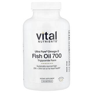 Vital Nutrients, Ultra Pure®，魚油 700，檸檬味，120 粒軟膠囊