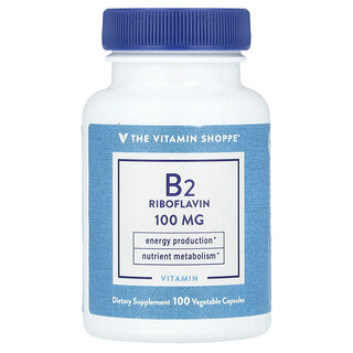 The Vitamin Shoppe, 維生素 B2 核黃素，100 毫克，100 粒素食膠囊