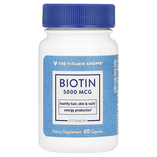 The Vitamin Shoppe, 生物維生素，5000 微克，60 粒膠囊