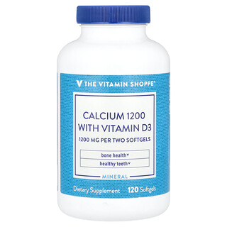 The Vitamin Shoppe, 鈣 1200，含維生素 D3，120 粒軟膠囊