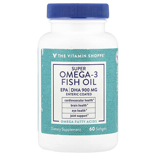 The Vitamin Shoppe, 超級 Omega-3 魚油，60 粒軟膠囊