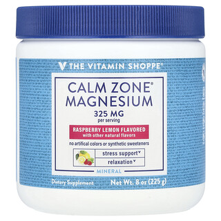 The Vitamin Shoppe, Calm Zone®，鎂，覆盆子檸檬，8 盎司（225 克）