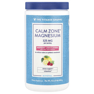 The Vitamin Shoppe, Calm Zone®，鎂，覆盆子檸檬，16 盎司（450 克）