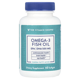 The Vitamin Shoppe, Omega-3 魚油，EPA/DHA 500 毫克，60 粒軟凝膠