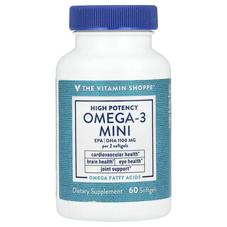The Vitamin Shoppe, Omega-3 Mini，優效，1100 毫克，60 粒軟膠囊（每粒軟膠囊 550 毫克）