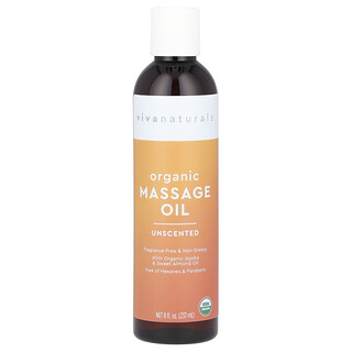 Viva Naturals, Organic Massage Oil, Unscented, 8 fl oz (237 ml)