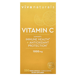 Viva Naturals, 維生素 C，1,000 毫克，250 粒素食膠囊
