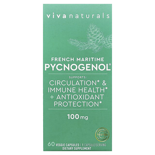 Viva Naturals, French Maritime Pycnogenol®，100 毫克，60 粒素食膠囊