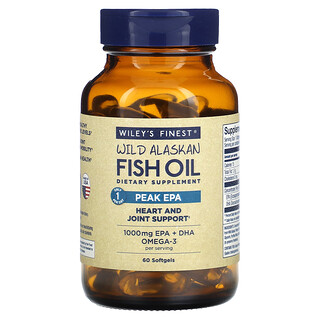 Wiley's Finest, 野生阿拉斯加魚油，Peak EPA，1000 毫克，60 粒魚軟凝膠