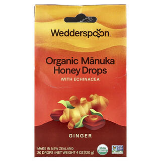 Wedderspoon, 有機麥盧卡蜂蜜滴劑，含鬆果菊的姜，20 滴，4 盎司（120 克）