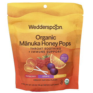 Wedderspoon, 有機麥盧卡蜂蜜汽水，3 種口味，24 支，4.15 盎司（118 克）