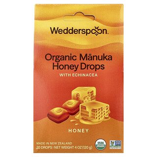 Wedderspoon, 有機麥盧卡蜂蜜潤喉糖，含紫錐菊的蜂蜜，4 盎司（120 克）