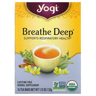 Yogi Tea, Breathe Deep 呼吸支援草本茶，無咖啡萃取，16 茶包，1.12 盎司（32 克）