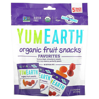 YumEarth, 有機水果零食，5 包，每包 0.7 盎司（19.8 克）
