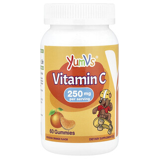 YumVs, 兒童，維生素 C 軟糖，美味橙子，250 毫克，60 粒軟糖